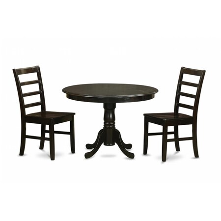 East West Furniture 3 Piece Small Kitchen Table and Chairsset-Kitchen Table and 2 Dinette Chairs HLPF3-CAP-W